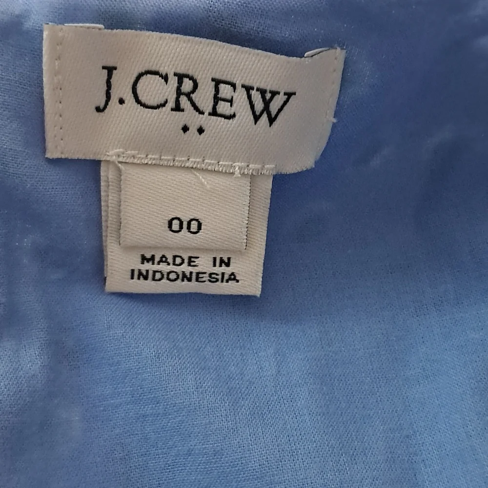 J. Crew Factory Scalloped edged‎ floral basket weave dress. Size 00. Light Blue.